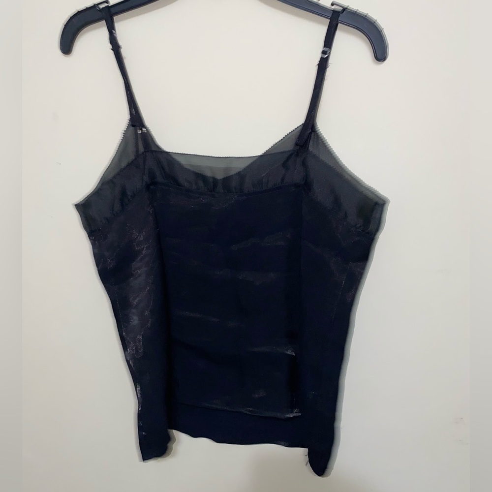 Shiny black camisole, tank top cami for work or going out